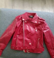 Veste En Cuir femme rouge Taille M 