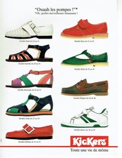 publicité Advertising 0722 1990   chaussures sandales enfant Kickers  pompes 