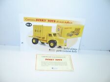 1 fiche + certif. DINKY TOYS ATLAS repro ref 581 N, berliet container BAILLY