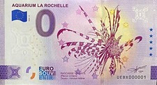 BILLET 0 EURO AQUARIUM DE LA ROCHELE RASCASSE VOLANTE  2024 PETIT  NUMERO 0001