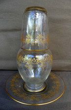 Baccarat Saint Louis service de Nuit Cristal gravé doré XIX ème parfait état 22c