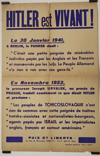 Hitler est vivant 1952 - vivant, !