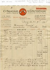 Paris IX ème 15 Rue Bleue - Gramophone Belle Entête Ancêtre Pathé Marconi 1908 A
