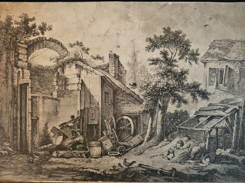 Xviiie gravure ancienne - xviiie, la