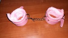 MENOTTES HANDCUFFS CUIR ROSE