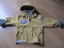 Veste polaire à capuche jaune moutarde 12m excellent état
