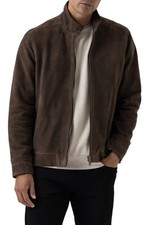 Veste homme en daim pur marron