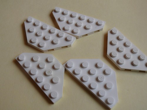 Lego white wedge - 5, plate