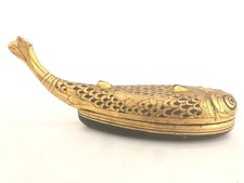 Boîte collection noire et dorée poisson Birmanie - Boîte à bijoux birmane