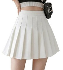 Expédié de Paris - Jupe Plissé Blanc Écolière Japonaise Uniforme Cosplay Courte