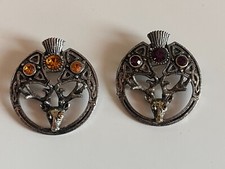 ❤️ Lot de 2 broches   Strass et tête de cerf  vintage An 70's 80's