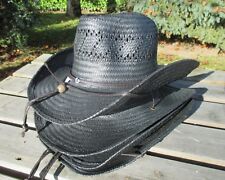  Chapeau paille noir, western, country.