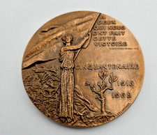 MEDAILLE CINQUANTENAIRE DE LA VICTOIRE DE 1918 par DELAMARRE BRONZE 1968