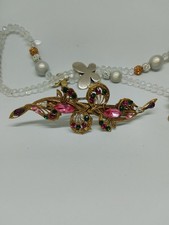 pince a cheveux vintage ornée de perles multi couleurs 