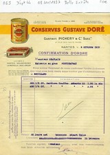 Dépt 44/29/17 Nantes 37 Rue des Hauts Pavés -Belle Entête d'une Conserverie 1937