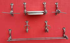 Ancien Ensemble d'accessoires salle de bain Art Déco Supports chimères Métal