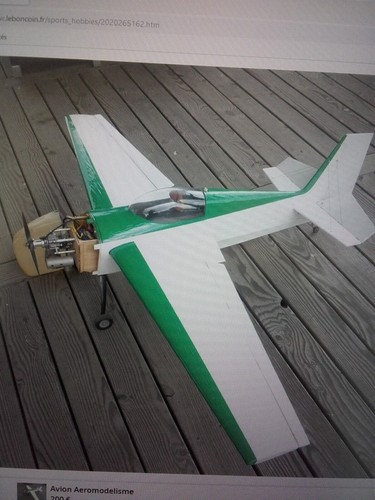 Avion thermique vert - rc,
