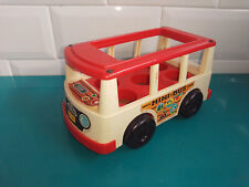 Jouet Fisher price ancien vintage little people school bus mini bus car