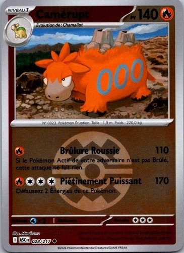 Carte pokémon camérupt - carte,