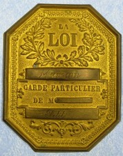 plaque de métier, Garde