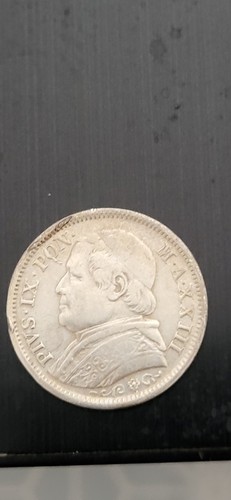 Lira 1869r vatican arg - 1,