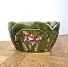 Jardinière Gustave de Bruyn art nouveau- Ancien cache-pot faïence émaillé