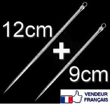 2 Extracteur Tire Comedon Acne Point Noir Aiguille Soin Visage Acier Chirurgical