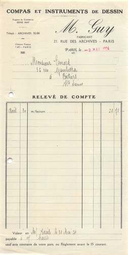 1924 compas instruments de - 1924, et