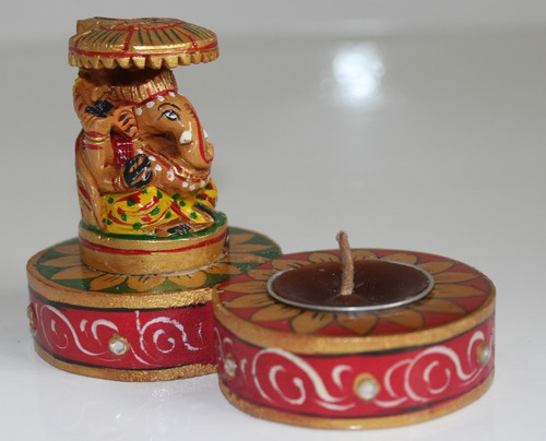 Statue bois ganesha - bois, de