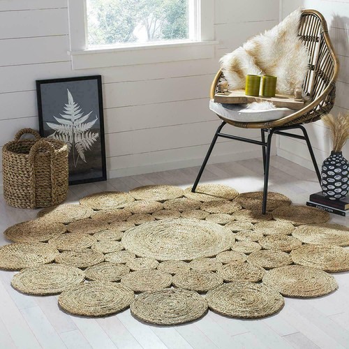 Tapis rond en jute naturel