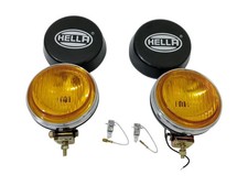 Paire Hella Rond Brouillard Lampe Verre Jaune + Couvrir Avec H3 12V 55 Ampoule