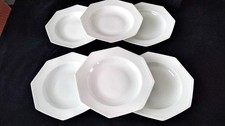 6 Assiettes  creuses en porcelaine de Limoges blanche   NOUVEAU