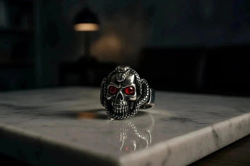 Chevalière bague crâne - chevalière,