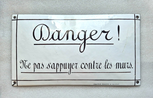 Plaque émaillée bombée - plaque,