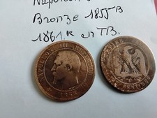 napoleon3 bronze 10 centimes 1855b 1861k en tb