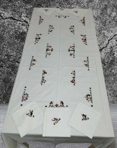 Nappe brodée faite - brodée,