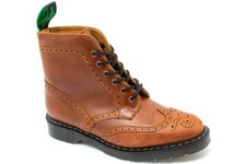 Solovair Fabriqué En Go 6 Œil Brogue Bottine Tan Crazy Horse S222A-S6-019-SMS-G