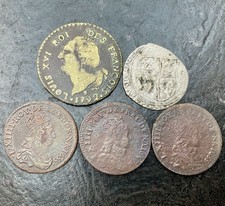 Lot 30 sols faux d époque, 3 liards louis XIV. Douzain du dauphiné à identifier.