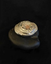 Poudrier /Miroir Ancien En Argent (Poinçon sanglier) Fin XIXème Début XXème