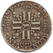 Ecu aux 8 L de louis XIV du 1er type 1690 Pau