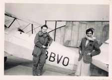 ANCIENNE PHOTOGRAPHIE A BLOIS JEUNE HOMME PILOTE D'AVION ET SA FEMME