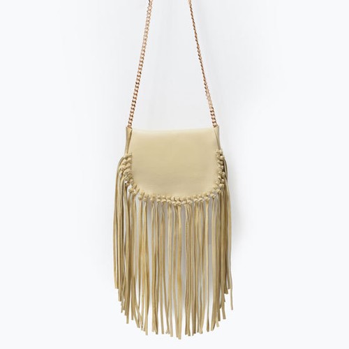 Zara yellow fringed leather - zara,