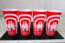 JO PARIS 2024 - 4 Verres en plastique 50 cl  - " COCA COLA  partenaire mondial"
