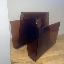 Porte Revues Vintage En Plexi Fumé Space Age Design