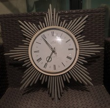 Horloge Pendule Murale Junghans Ato-Mat " Sunburst "  1960s 