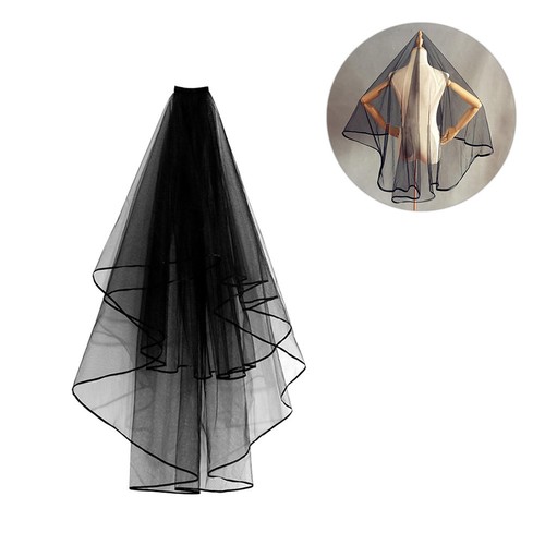 Voilette mariage voilage noir - mariage,