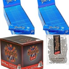 2x 50 Carnets de feuilles à rouler Smoking Blue 70 x 37mm + 4000 filtres...