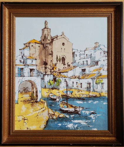 Tableau huile sur - **, toile