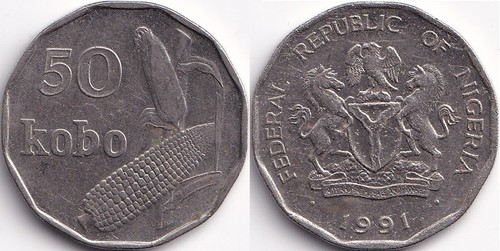 Kobo 1991 nigéria maîs - maîs, /