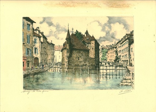 Eau forte gravure - , annecy